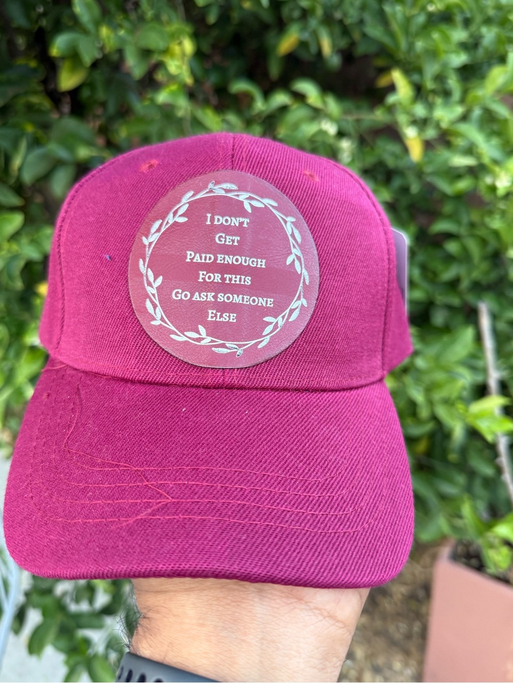 Fuchsia Baseball Cap with Statement Patch